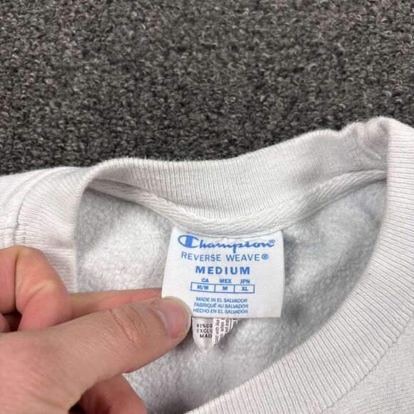 Champion Ole Miss Sweatshirt Men's White Pullover College Classic Size Medium - Picture 5 of 6